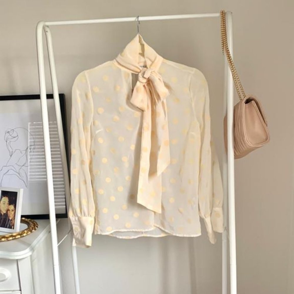 Cream Polka Dots Blouse
